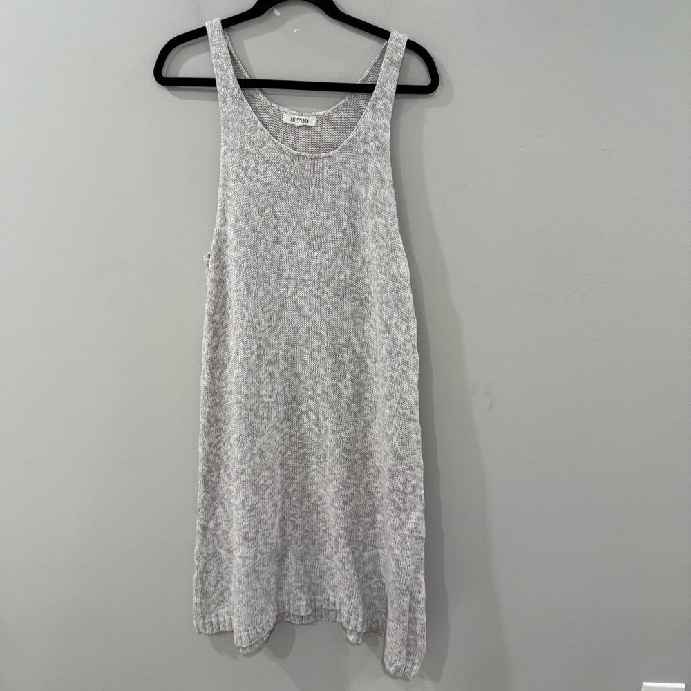 Ali Golden Dress Melange Cotton Knit Midi Tank in Grey - Picture 4 of 7